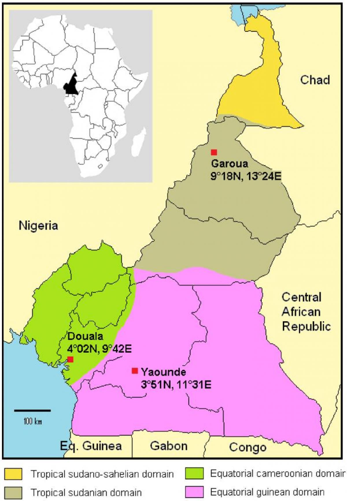 Map of Cameroon climate