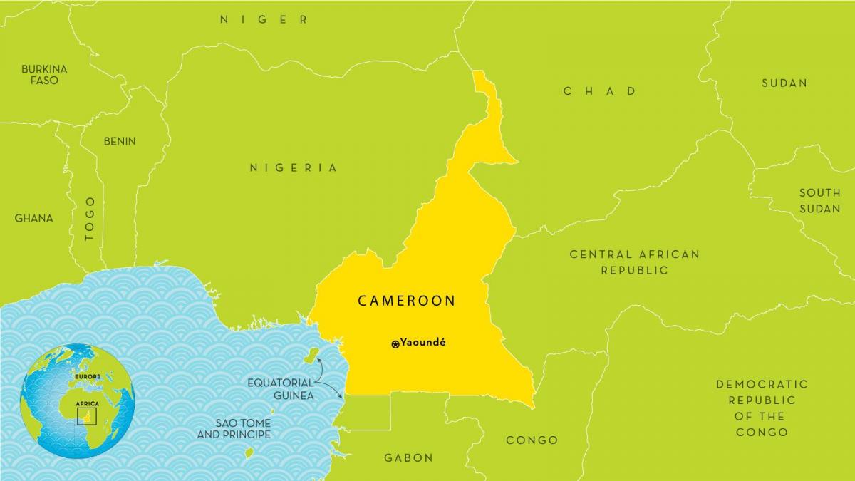 map of Cameroon and surrounding countries
