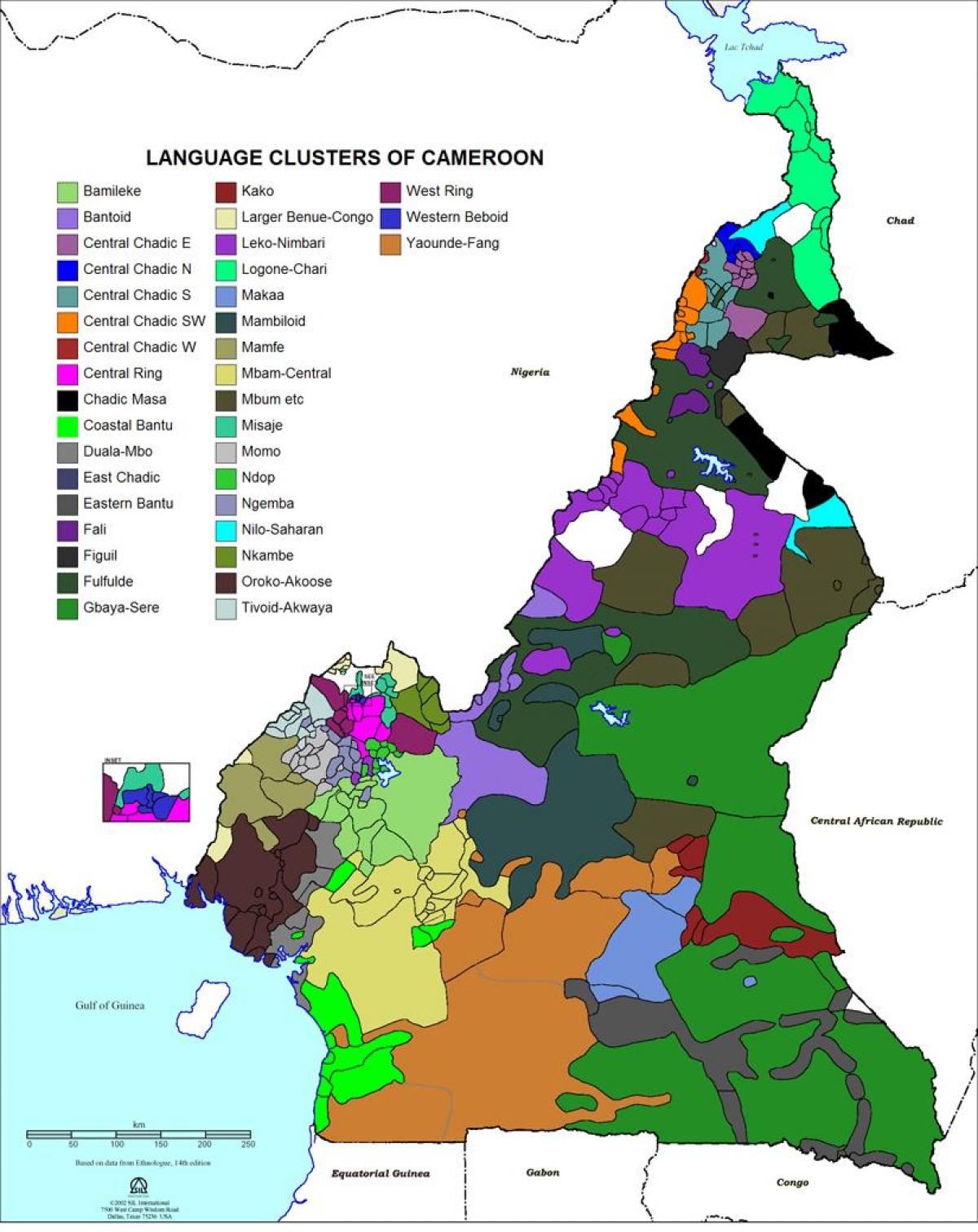 Map of Cameroon language