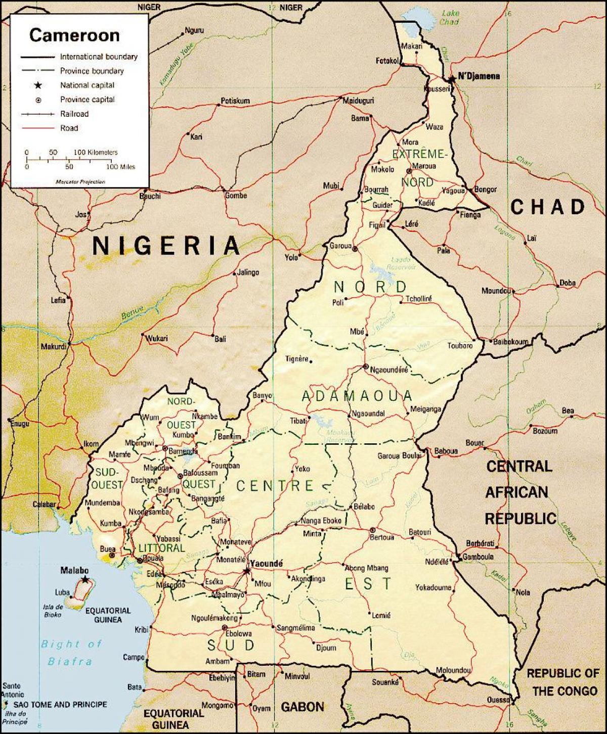 the map of Cameroon