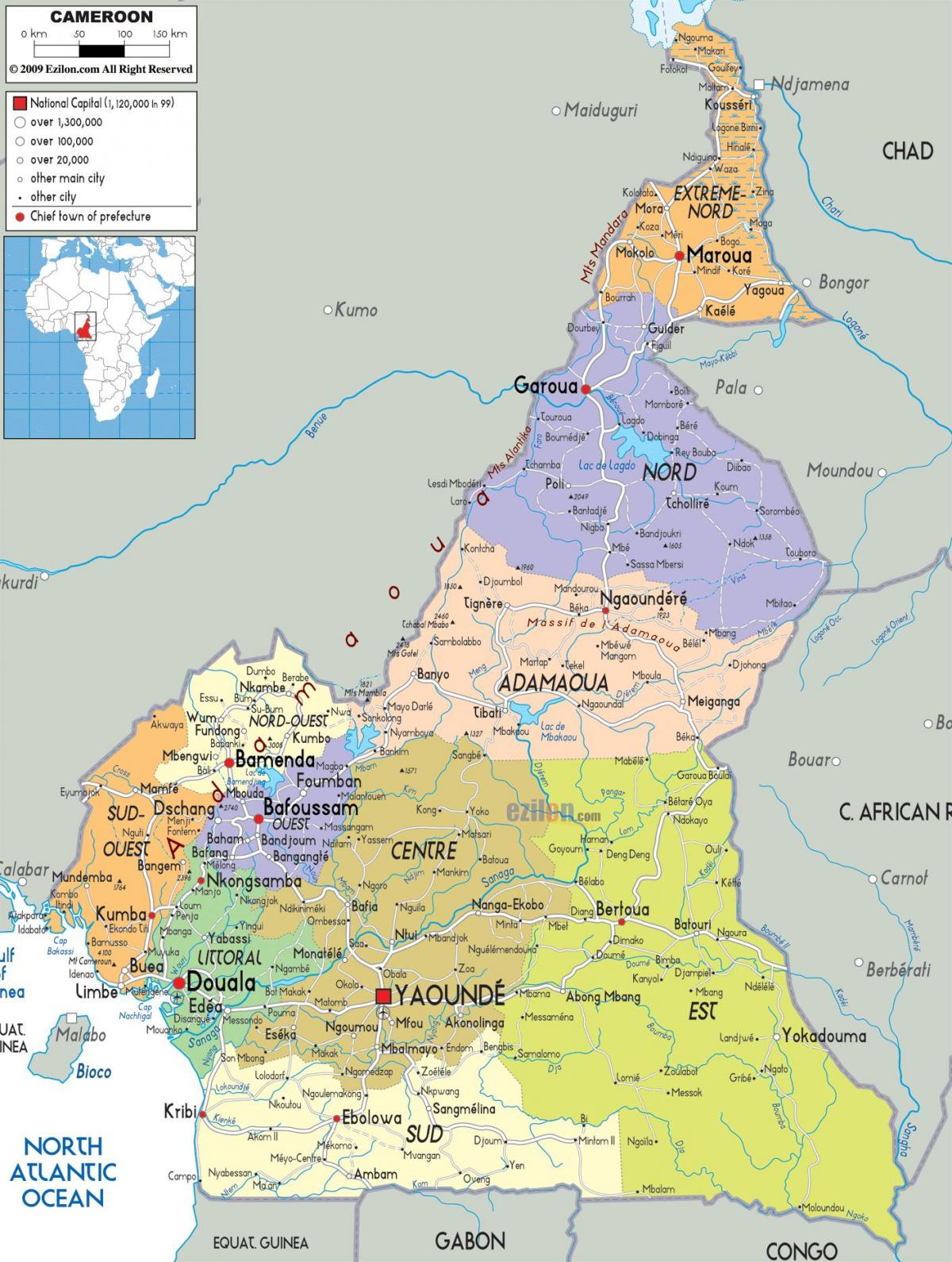 Cameroon map regions