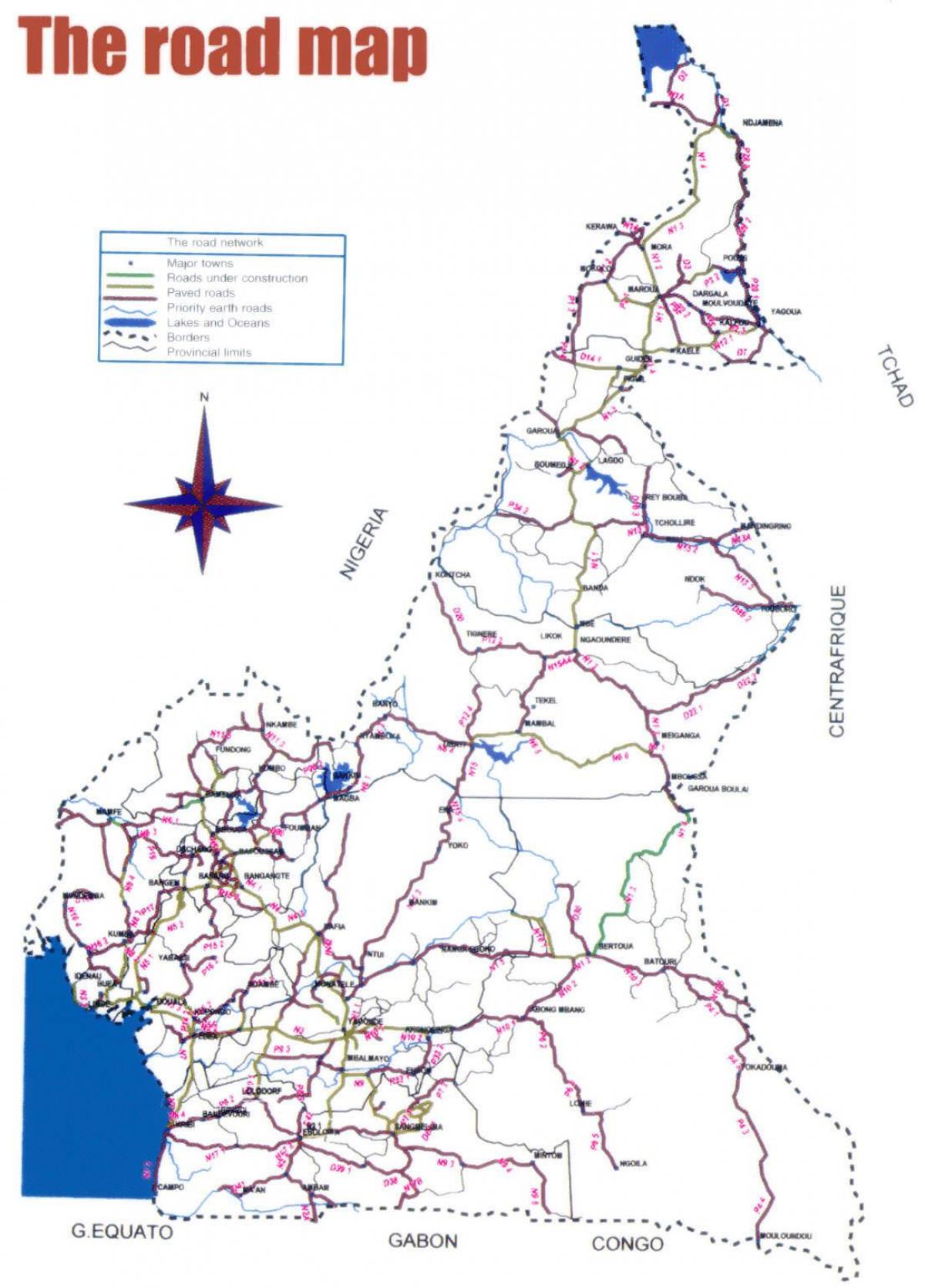 Map of Cameroon road