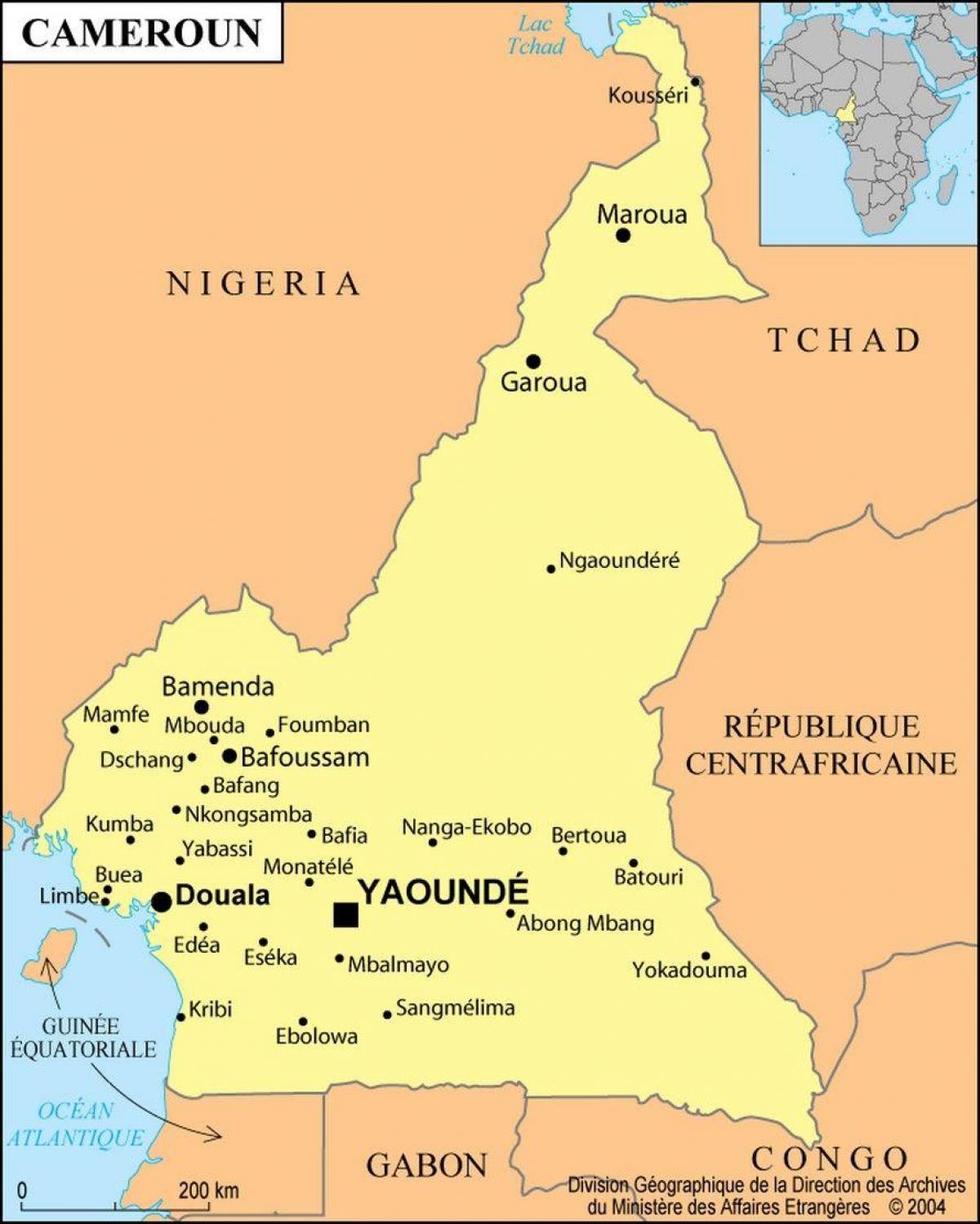 Map of douala Cameroon