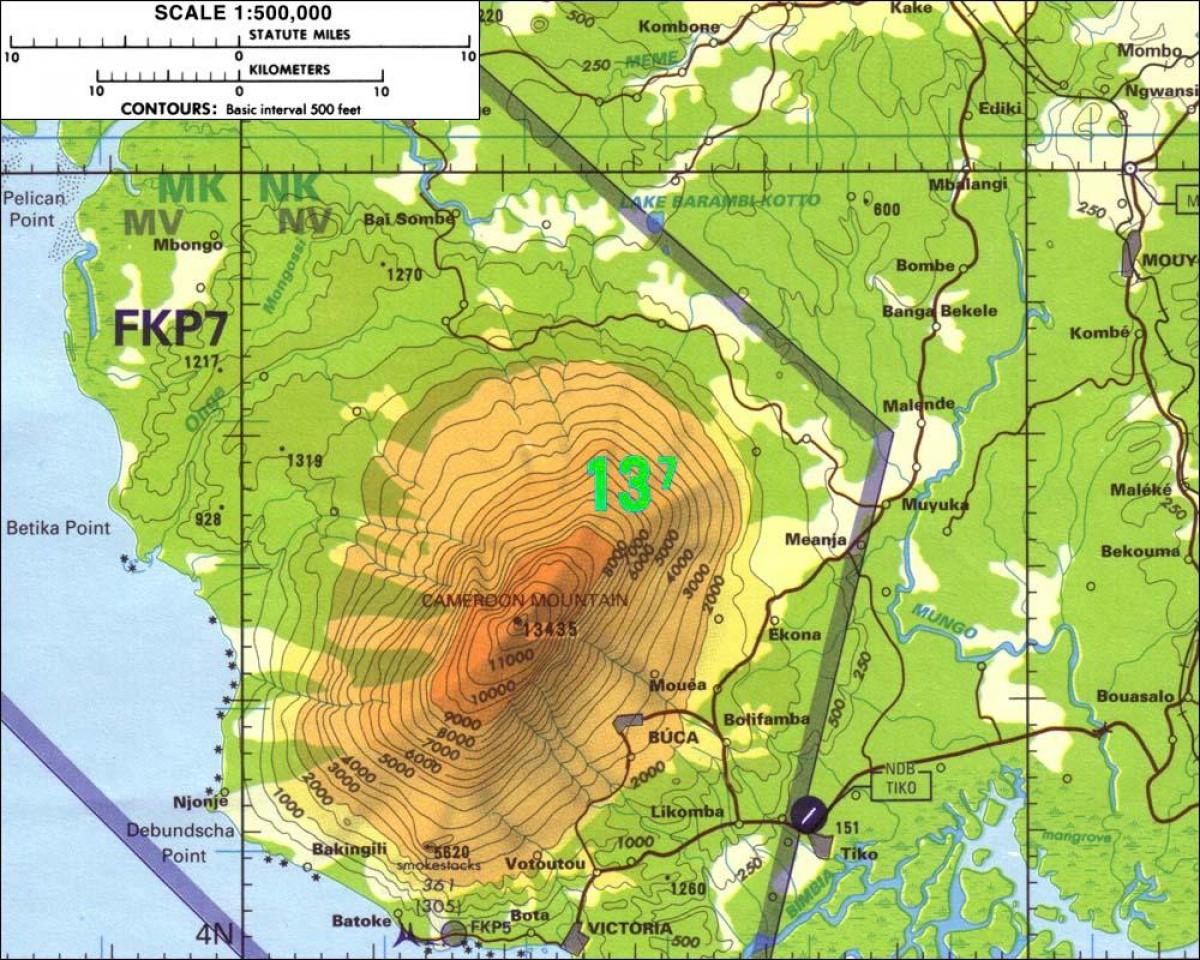 Cameroon mountains map