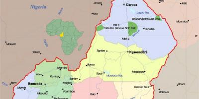 Cameroon map with cities