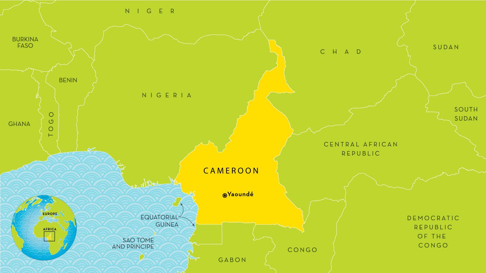 Map Of Cameroon And Surrounding Countries Cameroon country map   Map of Cameroon and surrounding countries 