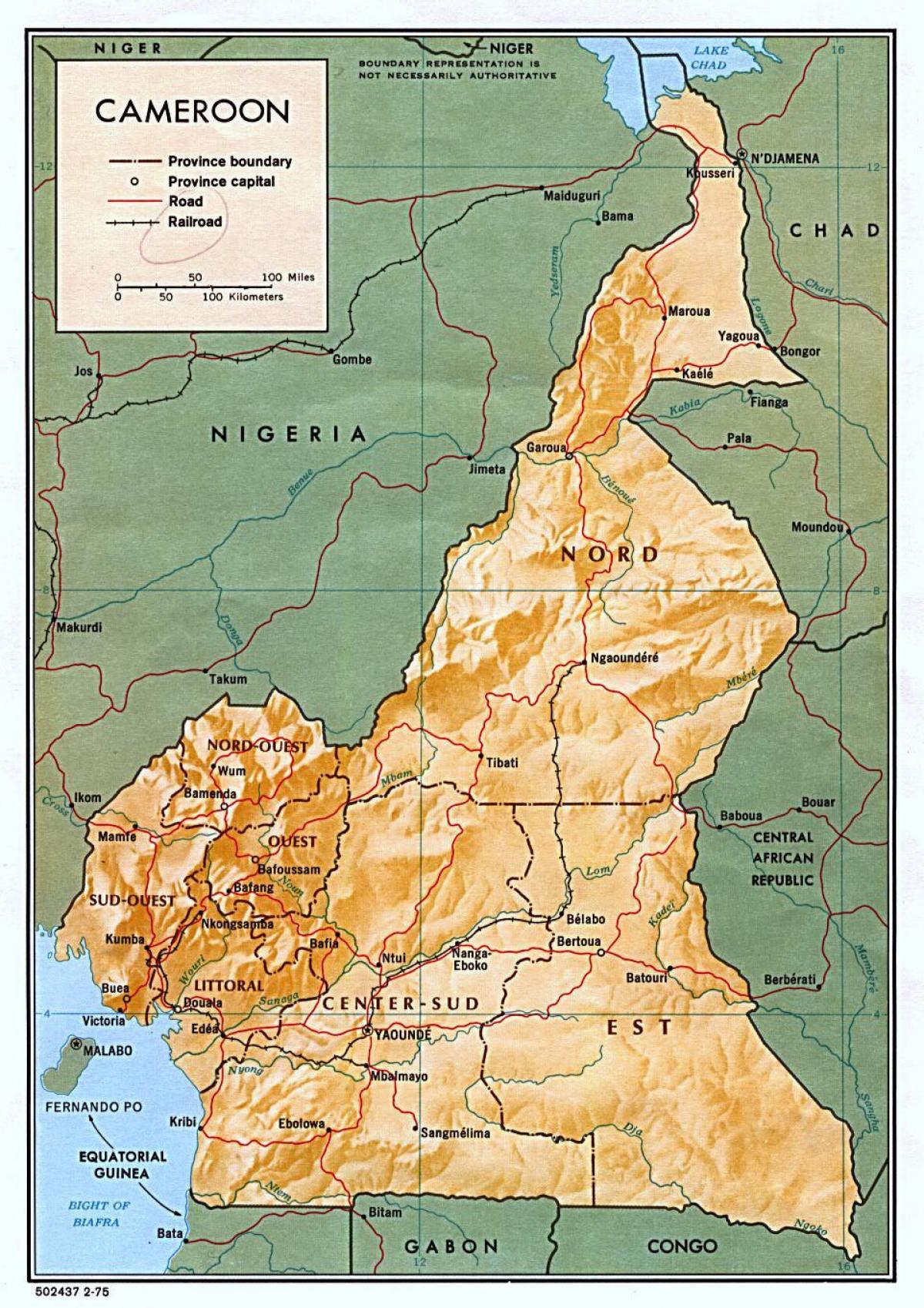 Map of relief cameroo