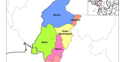 Map of south west region cameroo